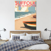 Suffolk Engeland Vintage Reisposter Canvas Afdruk (Insitu (Slaapkamer))