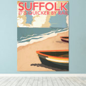 Suffolk Engeland Vintage Reisposter Canvas Afdruk (Insitu (Houten vloer))