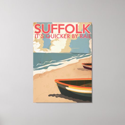 Suffolk Engeland Vintage Reisposter Canvas Afdruk (Voorkant)