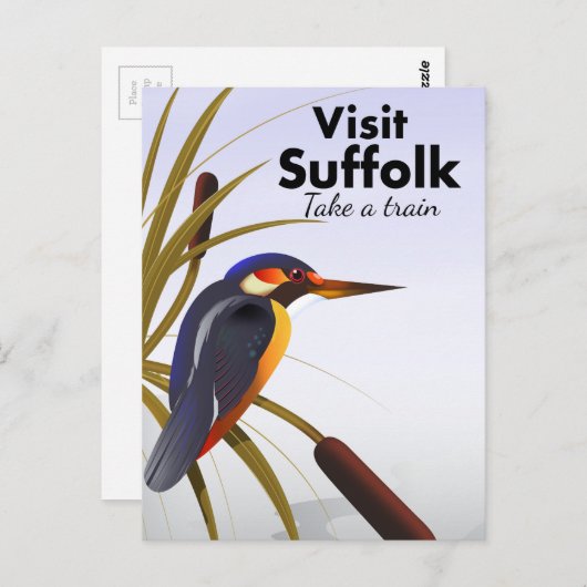 Suffolk England Vintage Travel Art Briefkaart (Voorkant / Achterkant)
