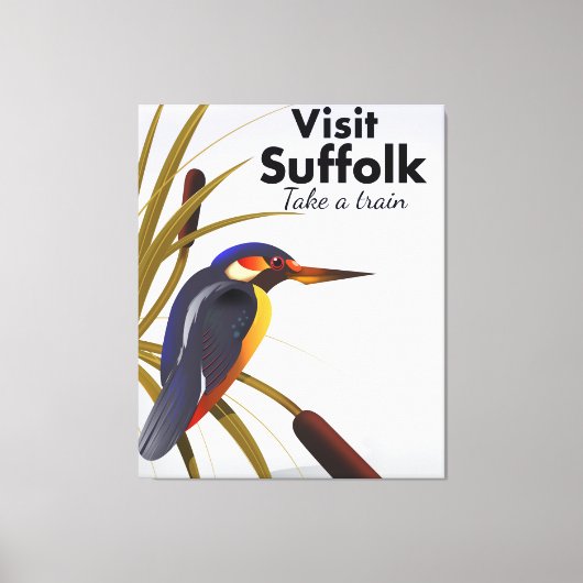 Suffolk England Vintage Travel Art Canvas Afdruk (Voorkant)