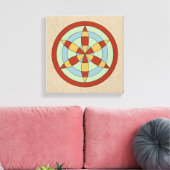 Suffolk Hexafoil (Daisy Wheel) Witch Mark Canvas Afdruk (Insitu (Woonkamer))