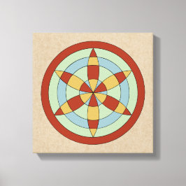 Suffolk Hexafoil (Daisy Wheel) Witch Mark Canvas Afdruk