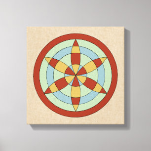 Suffolk Hexafoil (Daisy Wheel) Witch Mark Canvas Afdruk