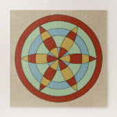 Suffolk Hexafoil (Daisy Wheel) Witch Mark Legpuzzel (Horizontaal)