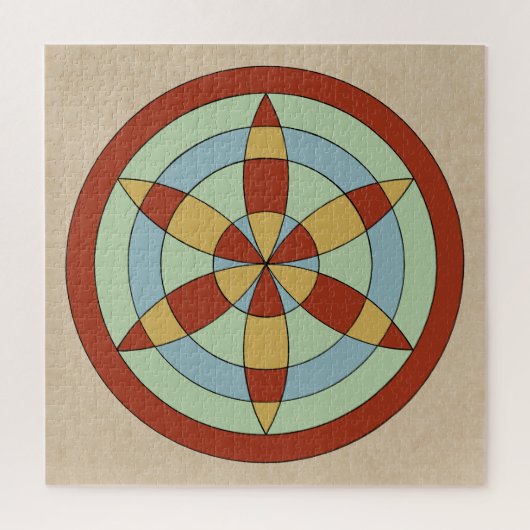 Suffolk Hexafoil (Daisy Wheel) Witch Mark Legpuzzel (Verticaal)