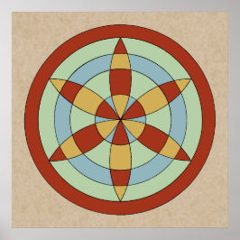 Suffolk Hexafoil (Daisy Wheel) Witch Mark Poster