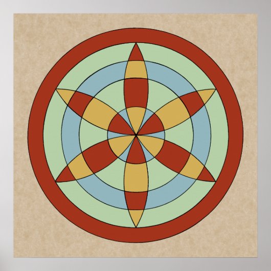 Suffolk Hexafoil (Daisy Wheel) Witch Mark Poster (Voorkant)