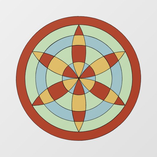 Suffolk Hexafoil (Daisy Wheel) Witch Mark Raamsticker (Vel)