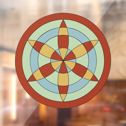 Suffolk Hexafoil (Daisy Wheel) Witch Mark Raamsticker (Vel 2)