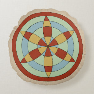 Suffolk Hexafoil (Daisy Wheel) Witch Mark Rond Kussen