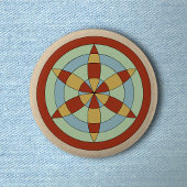 Suffolk Hexafoil (Daisy Wheel) Witch Mark Ronde Button 5,7 Cm