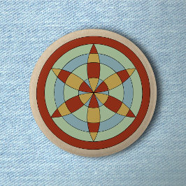 Suffolk Hexafoil (Daisy Wheel) Witch Mark Ronde Button 5,7 Cm