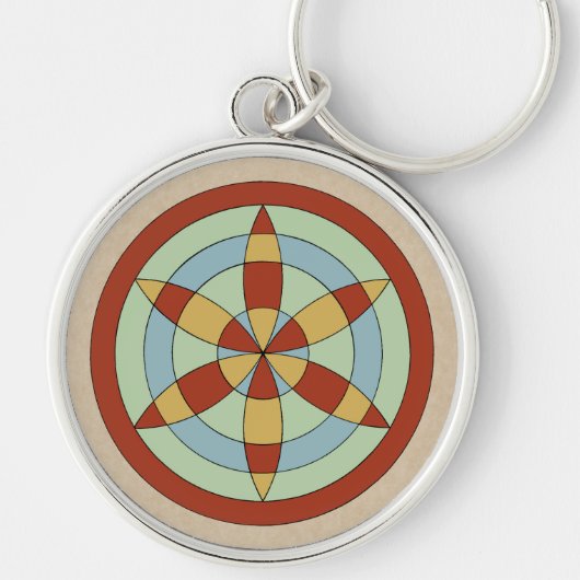 Suffolk Hexafoil (Daisy Wheel) Witch Mark Sleutelhanger (Voorkant)