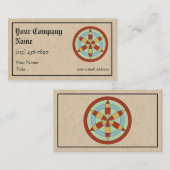 Suffolk Hexafoil (Daisy Wheel) Witch Mark Visitekaartje (Voorkant / Achterkant)