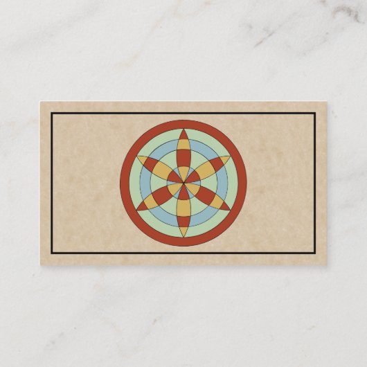 Suffolk Hexafoil (Daisy Wheel) Witch Mark Visitekaartje (Achterkant)