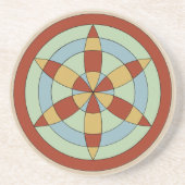 Suffolk Hexafoil (Daisy Wheel) Witch Mark Zandsteen Onderzetter (Voorkant)