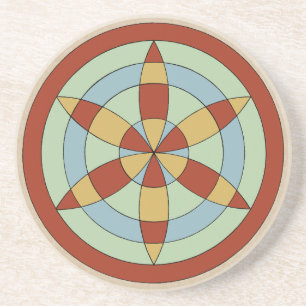 Suffolk Hexafoil (Daisy Wheel) Witch Mark Zandsteen Onderzetter