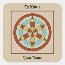 Suffolk Hexafoil Heksenmerk Ex-Libris Vierkante Sticker