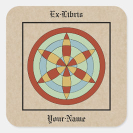 Suffolk Hexafoil Witch Mark Bookplate Vierkante Sticker