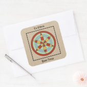 Suffolk Hexafoil Witch Mark Bookplate Vierkante Sticker (Envelop)