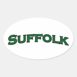 Suffolk Virginia Arched Text Logo Ovale Sticker