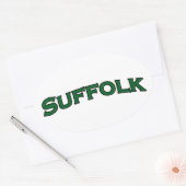 Suffolk Virginia Arched Text Logo Ovale Sticker (Envelop)