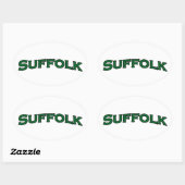 Suffolk Virginia Arched Text Logo Ovale Sticker (Vel)