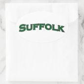 Suffolk Virginia Arched Text Logo Ovale Sticker (Tas)