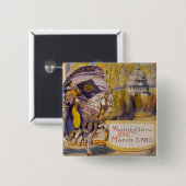 Suffrage Procession 1913 Vierkante Button 5,1 Cm (Voorkant /achterkant)