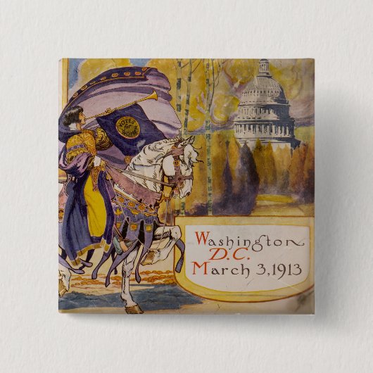 Suffrage Procession 1913 Vierkante Button 5,1 Cm (Voorkant)