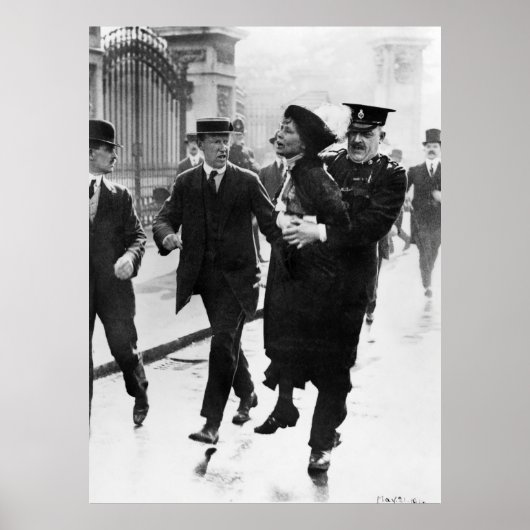 Suffragette Emmeline Pankhurst gearresteerd in 191 Poster (Voorkant)