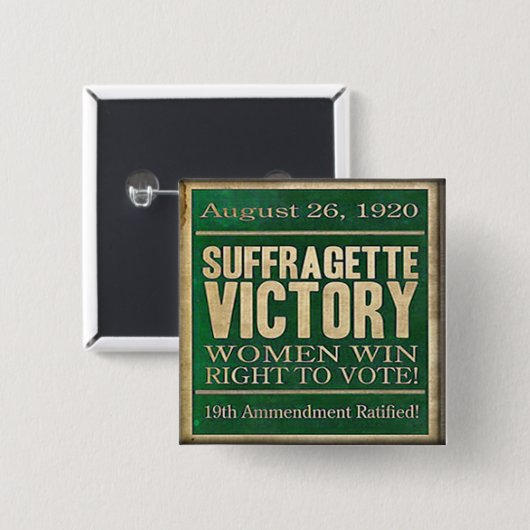 Suffragette historisch kiesrecht vierkante button 5,1 cm (Voorkant /achterkant)
