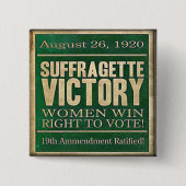 Suffragette historisch kiesrecht vierkante button 5,1 cm (Voorkant)