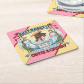 Suffragette koffie en cichorei kartonnen onderzetters (Schuin)