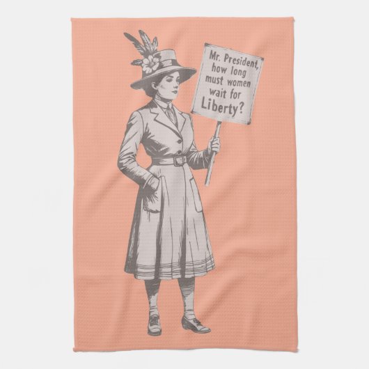 suffragette Mr. President Hoe lang Vrijheid Theedoek (Verticaal)