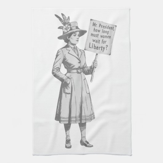 suffragette Mr. President Hoe lang Vrijheid Theedoek (Verticaal)