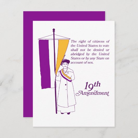 suffragette notitiekaartje (Voorkant / Achterkant)