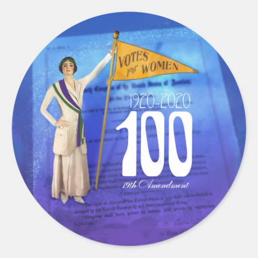 Suffragette Stemmen voor Vrouwelijke Stickers (Voorkant)