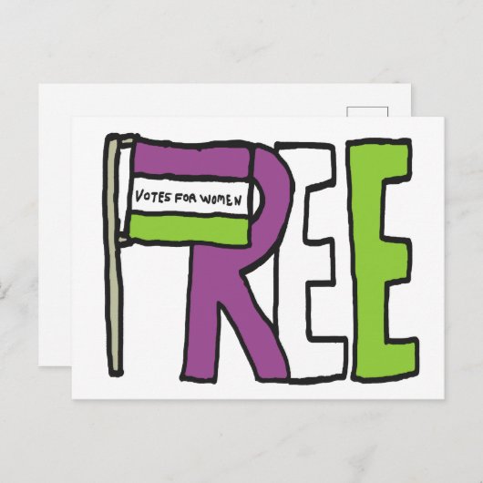 Suffragette vlag briefkaart (Voorkant / Achterkant)