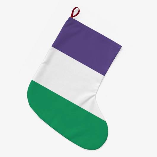 Suffragette vlag grote kerstsok (Voorkant (Hangend))