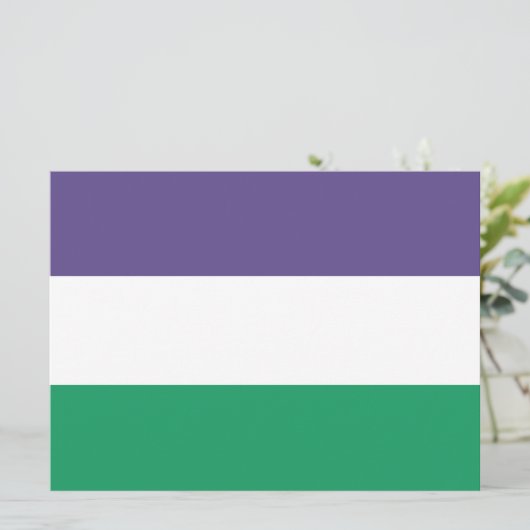 Suffragette vlag kaart (Staand voorkant)