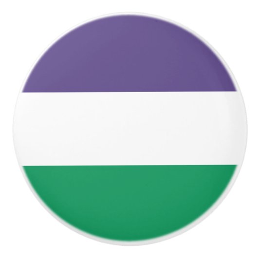 Suffragette vlag keramische knop (Voorkant)