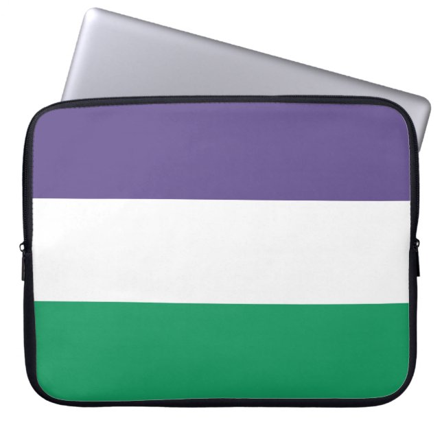 Suffragette vlag laptop sleeve (Voorkant)