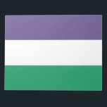 Suffragette vlag notitieblok<br><div class="desc">Dit ontwerp kenmerkt zich door de vlag van de suffragette beweging die in de twintigste eeuw heeft gestreden voor het stemrecht bij openbare verkiezingen, bekend als het stemrecht voor vrouwen. De term "suffragette" werd voor het eerst gebruikt om de beweging te belemmeren, maar de betrokken vrouwen hebben de nieuwe naam...</div>