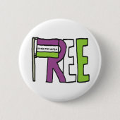 Suffragette vlag ronde button 5,7 cm (Voorkant)
