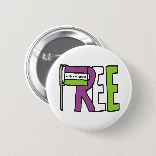 Suffragette vlag ronde button 5,7 cm (Voorkant /achterkant)