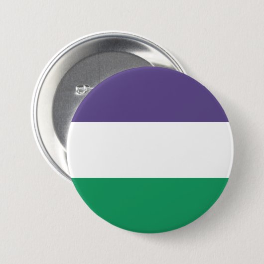 Suffragette vlag ronde button 7,6 cm (Voorkant /achterkant)