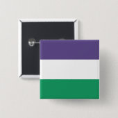 Suffragette vlag vierkante button 5,1 cm (Voorkant /achterkant)