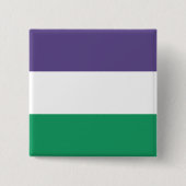 Suffragette vlag vierkante button 5,1 cm (Voorkant)